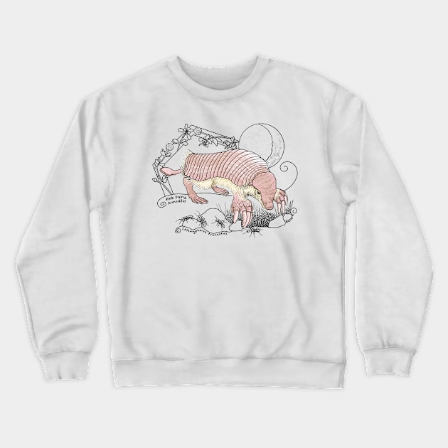 A Pink Fairy Armadillo under the moon Crewneck Sweatshirt by mernstw